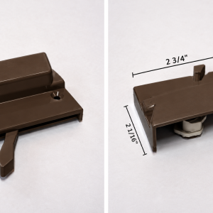 Low profile sash lock dark brown